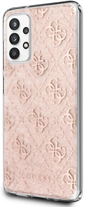 Pouzdro Guess PC/TPU 4G Peony Glitter Samsung Galaxy A32 5G růžové