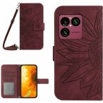 VSECHNONAMOBIL ART SUNFLOWER peněženkový obal se šňůrkou pro Sony Xperia 1 VIII vínový 151774 – Zboží Mobilmania