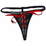 Idealeather Tanga s červeným šněrováním – Zboží Dáma