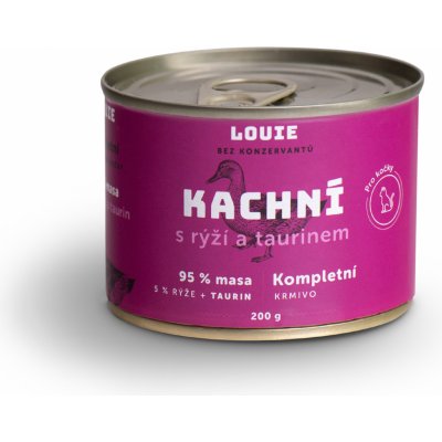 LOUIE Kachní s rýží a taurinem pro kočky 200 g – Zboží Mobilmania