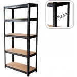 Tvujregal Kovový Economy 180 x 90 x 30 cm 5 polic lakovaný černý – Zbozi.Blesk.cz