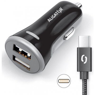 ALIGATOR ALI AN 3,4A,2xUSB,USB-C,černá CHS0008 – Zbozi.Blesk.cz