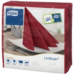 Tork ubrousky textílního charakteru LinStyle Premium burgundy 39x39cm