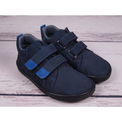 EF barefoot celoroční kožené boty LEON navy blue