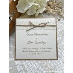 Pod Rukama Svatební oznámení Rustikal I. Barevnost: růžová, Velikost v cm: čtverec 13x13 – Zboží Mobilmania