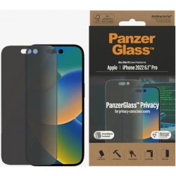 PanzerGlass ochranné sklo Privacy pro Apple iPhone 14 Pro s instalačním rámečkem P2784