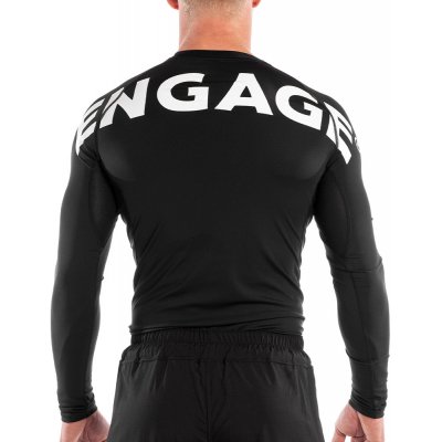 Engage Wordmark Long Sleeve Rash Guard Black