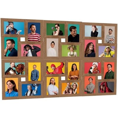 Shumee Kolážový fotorámeček, 24 obrázků, 10 × 15 cm, světle hnědý MDF – Zboží Živě