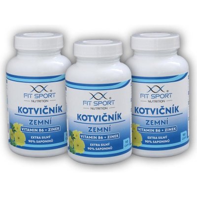 FitSport Nutrition Kotvičník zemní 90% + Vitamin B6 + Zinek 270 kapslí – Hledejceny.cz