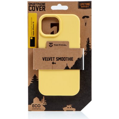 Pouzdro AppleMix TACTICAL Velvet Smoothie Apple iPhone 15 Pro - příjemné na dotek - silikonové - banánově žluté