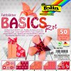 Vystřihovánka a papírový model Folia 462/1010 Origami papír Basics 80 g/m2 10 x 10 cm 50 archů červený