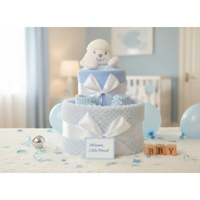 Brumlík dvoupatrový plenkový dort Ovečka modrá – Hledejceny.cz