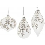 Bizzotto Set šesti bílých vánočních ozdob Leafglow Ø7 8 cm – Hledejceny.cz
