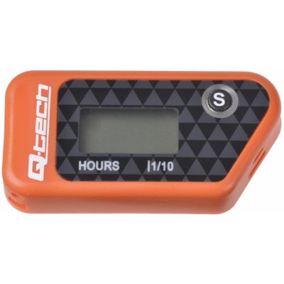 měřič motohodin bezdrátový s nulovatelným počítadlem, Q-TECH (oranžový)