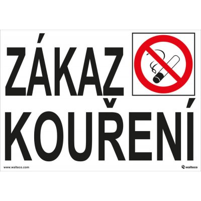 Walteco Zákaz kouření, 5 cm písmo 210x148mm, formát A5, samolepka Množství: 1 ks , 20058 – Zboží Mobilmania