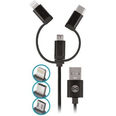 Forever T_01626 3v1 micro USB+Lightning+USB-C, 1m – Zboží Mobilmania