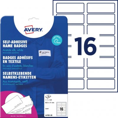 Avery Zweckform L4783-20 Samolepicí jmenovky 88,9x31 mm 320 ks bílé – Hledejceny.cz