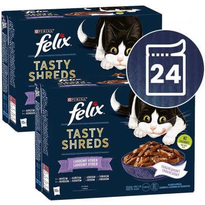 Felix Tasty Shreds lahodný výběr s rybou ve šťávě 24 x 80 g – Zboží Mobilmania