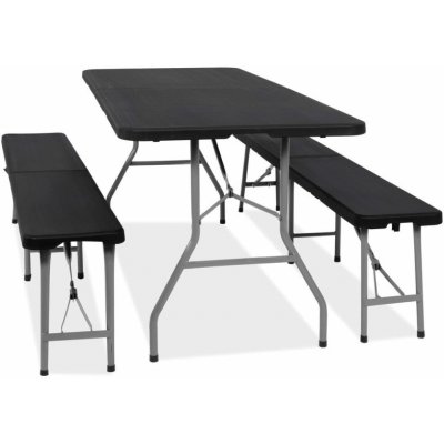 SPRINGOS GF0098 Pivní set pro 8 osob, 180x75 cm, černý – Hledejceny.cz