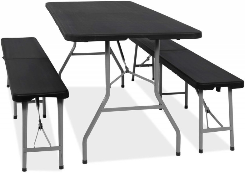 SPRINGOS GF0098 Pivní set pro 8 osob, 180x75 cm, černý