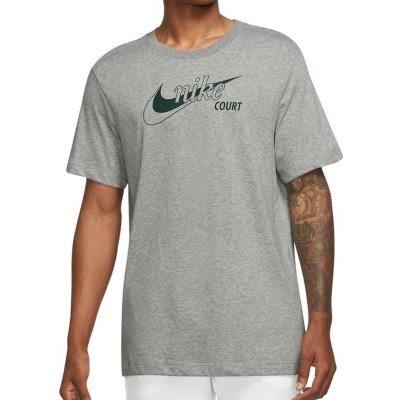 Nike Court Dri-Fit Swoosh Men's Tennis T-Shirt dark grey heather/pro green