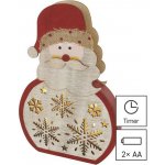 Emos LED DCWW24 dekorace dřevěná Santa 30 cm 2x AAA vnitřní teplá bílá časovač – Hledejceny.cz