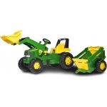 Rolly Toys Šlapací traktor Rolly Junior John Deere s nakladačem a vlekem – Zboží Dáma