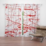 Závěsy Krvavé cákance: 2 ks - 140x250 cm - Sablio – Hledejceny.cz