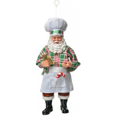 Clayre & Eef Závěsná vánoční dekorace Santa Claus držící perníček - 10*6*17 cm – Hledejceny.cz