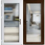 OknaDvereNaMiru.cz Vchodové dveře SLOUPKOVÉ Celoprosklené Zlatý dub / Bílá 105 x 210 cm – Hledejceny.cz