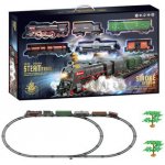 SET Elektrická vláčkodráha Parní lokomotiva s kouřem, světlem a zvukem na baterie 89 ks – Zboží Dáma