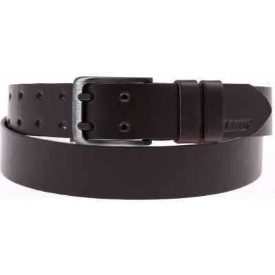 Black Hand pánský kožený opasek se dvěma trny 005-93 tmavě hnědý – Zboží Dáma