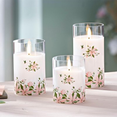 Weltbild LED Svíčky magnolie, sada 3 ks 493376, Ø 7,5 cm – Hledejceny.cz
