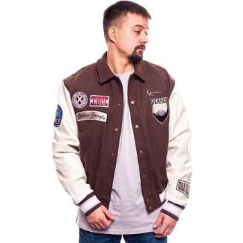Karl Kani Chest Signature Block College Jacket brown/off white