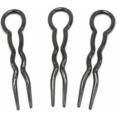 Plastové vlásenky 3 ks černá – Zboží Dáma