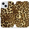 Pouzdro a kryt na mobilní telefon Apple Mobiwear flip Apple iPhone 15 - VA33P Leopardí vzor