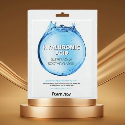 Farm Stay Hyaluronic Acid Super Aqua Soothing Mask Hluboce hydratační maska s kyselinou hyaluronovou 25 ml – Zboží Dáma