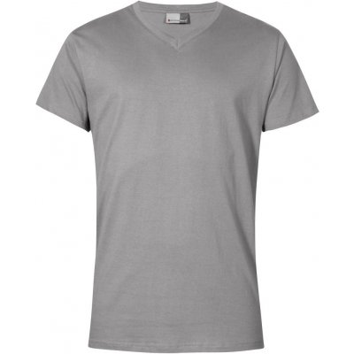 Promodoro pánské tričko Premium s výstřihem do V Šedá světlá