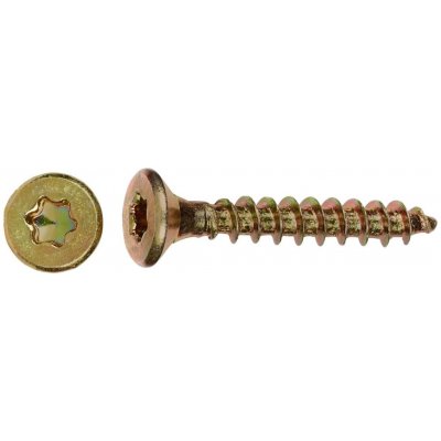 Uni vrut se zápustnou hlavou TX20 plný závit žlutě pozink. 4,5x16 mm, 200 ks – Hledejceny.cz