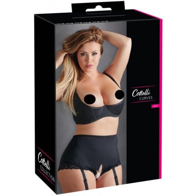 Cottelli Plus Size - vyztužená prsní podpěra (černá)
