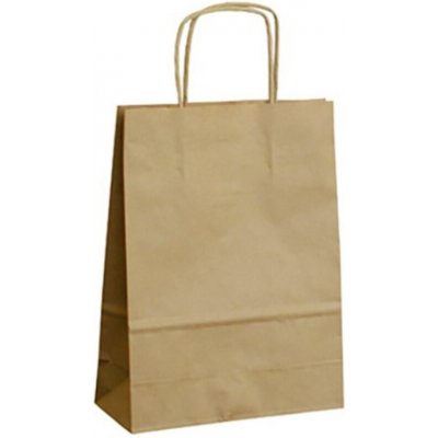 Taška papírová hnědá kroucené ucho 180 x 240 x 80 mm – Sleviste.cz