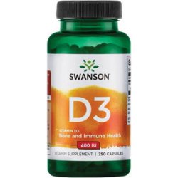 Swanson High Potency Vitamin D3 250 kapslí 400 IU