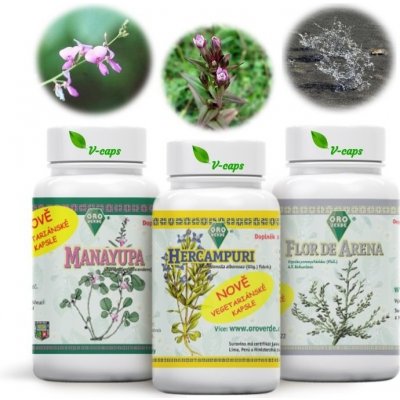 Oro Verde Očistná kúra Manayupa & Hercampuri & Flor de Arena VEGA kapsle 3 x 100 x 350 mg – Hledejceny.cz