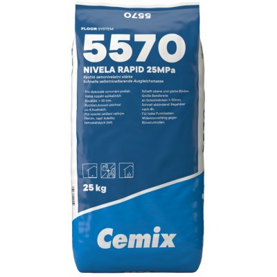 Cemix 5570 Nivela Rapid Stěrka samonivelační 25 MPa 25 kg – Hledejceny.cz