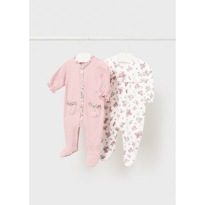 Mayoral Set dvou bavlněných overalů KVĚTINKY růžový – Hledejceny.cz