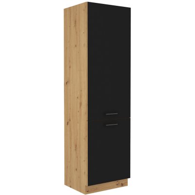 Max-i Skříňka na vestavěnou lednici, černý mat / dub artisan, Monro 60 LO-210 2F – Zboží Mobilmania