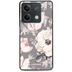 Mobiwear Glossy Xiaomi Redmi Note 13 5G - G034G - Květy na šedém pozadí – Zboží Živě
