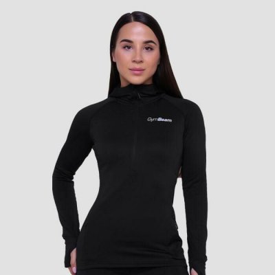 GymBeam Women‘s Pulse 1/2 Zip Running Sweatshirt Black s černá – Zboží Dáma