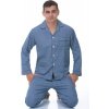 Pánské pyžamo 1P0452 pyžamo dlouhé propínací flanel šedé