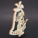 AMADEA Dřevěná ozdoba 3D zvonek anděl s kytarou 9 cm – Hledejceny.cz